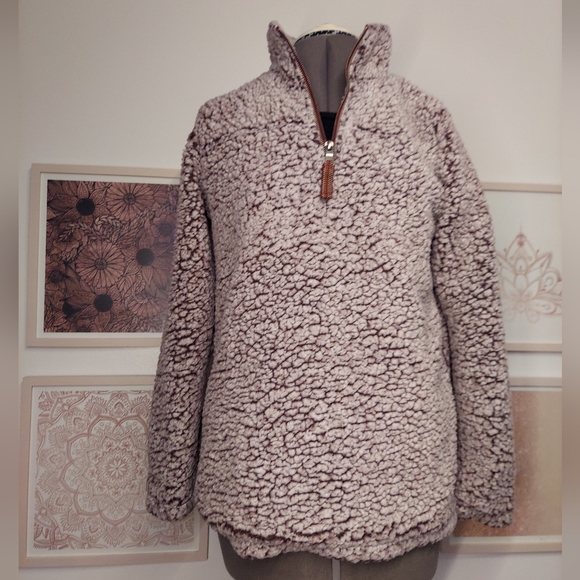 ⭐️3/$30-Sherpa pullover jacket, small medium, purple - Picture 2 of 12